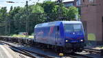 Hamburger Rail Service GmbH & Co. KG mit der SRI  145 087-3  [NVR-Nummer: 91 80 6145 087-3 D-SRI] und einem Containerzug am 13.06.23 Richtung Hamburger Hafen Vorbeifahrt Bahnhof Hamburg-Harburg.