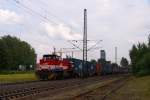 JWB MaK G 1206 mit einem Containerzug in Hamburg-Unterelbe am 26.07.2011