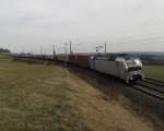 Railpool Vectron 193 804 mit Containern auf dem Weg nach Hof, aufgenommen am 17.03.2015 nahe Plauen.