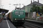 Crossrail 145-CL 005 am 30.07.2014 mit einem Containerzug bei der Durchfahrt in Müllheim (Baden).