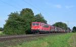 Die an DB Cargo vermietete Railpool 155 173 befördert einen gemischten Güterzug am 23.08.17 durch Bremen-Mahndorf in Richtung Bremen Hbf.