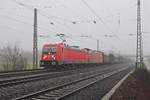 Am 23.12.2016 bespannte 187 115 einen gemischten Güterzug (Chiasso - Mannheim Rbf) von der Schweizer Grenze bis an den Zielbahnhof.