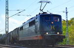 Hectorrail 162.003  Metropolis  (91 80 6 151 027-0 D-HCTOR) mit Kesselwagenzug (leer) Richtung Stendell am 25.04.18 Berlin-Wuhlheide.