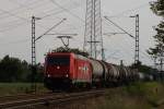 185 630-1 mit einem Kesselwagenzug in Wiesental am 04.08.2010