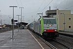 Re 486 501  Beura Cardezza  am 17.01.2015 mit einem KLV in Müllheim (Baden) und fuhr gen Basel.