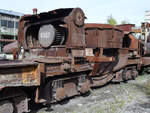 Ein in der Stahlindustrie verwendeter Wagen auf dem Museumsgelände der Henrichshütte.