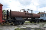 Ein alter Kesselwagen im Eisenbahnmuseum Weimar.