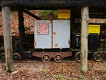 Sprengwagen im Schaubergwerk  Volle Rose ,am 25.April 2022,in Ilmenau.