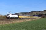 193 818 Siemens mit einem langen Altmannzug bei Himmelstadt auf dem Weg in den Süden am 07.04.2018