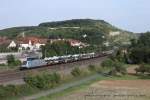 185 691-3 (PCT Altmann) fhrt am 15. August 2013 um 18:19 Uhr mit einem Gterzug durch Retzbach-Zellingen