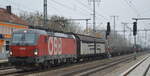 ÖBB-Produktion GmbH, Wien [A]  mit  1293 181  [NVR-Nummer: 91 81 1293 181-4 A-ÖBB] mit einem gemischten Güterzug (Stahlartikel) am 16.11.21 Durchfahrt Bf. Golm Richtung Norden. 