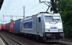 METRANS/HHLA 386 002-0 [NVR-Number: 91 54 7386 002-0 CZ-MT] mit Containerzug am 30.05.18 Dresden-Strehlen.