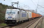 METRANS Rail s.r.o. mit  386 006-1  [NVR-Number: 91 54 7386 006-1 CZ-MT] und Containerzug Richtung Polen am 21.02.19 Bf. Berlin-Hohenschönhausen.