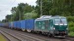 e.g.o.o. Eisenbahngesellschaft Ostfriesland-Oldenburg mbH, Aurich [D] mit  248 007  [NVR-Number: 90 80 2248 007-7 D-SIEAG] und Containerzug am 08.07.22 Vorbeifahrt Bahnhof Dedensen Gümmer.