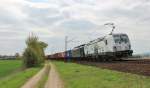 Am 1.Mai 2013 war Metrans 193 922 mit GA MRCE 189 159 und einem Containerzug bei Burgstemmen (KBS 350) auf dem Weg Richtung Hamburg.