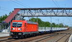 DB Cargo Deutschland AG mit  187 191  [NVR-Nummer: 91 80 6187 191-2 D-DB] und gemischtem Güterzug am 13.06.19 Saarmund Bahnhof.