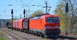 DB Cargo AG [D] mit  193 380  [NVR-Nummer: 91 80 6193 380-3 D-DB] und kurzem gemischtem Güterzug Richtung Ziltendorf EKO am 20.04.20 Bf. Saarmund.