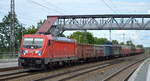 DB Cargo AG [D] mit  187 181  [NVR-Nummer: 91 80 6187 181-3 D-DB] und gemischtem Güterzug Richtung Seddin am 11.07.20 Bf. Saarmund. 