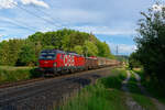 1293 008 ÖBB mit einem gemischten Güterzug bei Postbauer-Heng Richtung Nürnberg Rbf, 01.07.2020