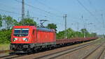 DB Cargo AG, Mainz [D] mit  187 195  [NVR-Nummer: 91 80 6187 195-3 D-DB] und gemischtem Güterzug am 18.05.22 Durchfahrt Bf. Saarmund.