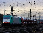 Die Cobra 2807  fhrt mit einem gemischten Gterzug von Aachen-West in Richtung Kln.
3.12.2011