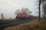 265 024-0 mit einem kurzen Güterzug bei Hamm-Neustadt (20.12.2021)