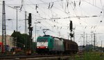 Die Cobra 2809 fhrt mit einem langen Papierzug aus Kln-Gremberg nach Zeebrugge(B) am Ende fhrt 151 046-0 DB  als Schubhilfe bis zum Gemmenicher-Tunnel bei der Ausfahrt von Aachen-West und fhrt in