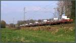 Der Blick auf die Kbs 485 unweit von Süggerath.Ein Güterzug aus Belgien ist gerade unterwegs ins Ruhrgebiet. Szenario vom 28.März 2014.