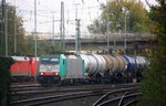 Die Cobra 2837 kommt aus Richtung Montzen/Belgien mit einem Güterzug aus Antwerpen-Noord(B) nach Köln-Gremberg und fährt in Aachen-West ein.