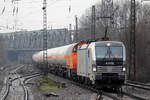 RP 193 828 unterwegs für VTG mit einer Northrail Gravita in Recklinghausen-Süd 4.1.2019