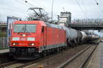 DB Cargo Deutschland AG mit  185 217-7  [NVR-Number: 91 80 6185 217-7 D-DB] und gemischtem Kesselwagenzug am 05.01.19 Bf.