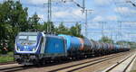ČD Cargo a.s., Praha [CZ] mit ihrer  388 002-8  [NVR-Nummer: 91 54 7388 002-8 CZ-ČDC] und einem Kesselwagenzug am 12.09.22 Durchfahrt Bahnhof Golm.