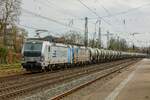 193 816-6 RTB Cargo & 193 485  Lokspitze  mit CD-Cargo Kesselzug in Hilden, März 2024.