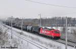 Im Bahnhof von Elstal gab es zum Tagesabschluss noch die zu HGK gehrende 185 631-9 mit einem Kesselzug abzulichten,Elstal (20.01.10)