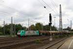 Die Cobra 2840 kommt aus Richtung Köln,Aachen-Hbf,Aachen-Schanz mit einem Kesselzug aus Ludwigshafen-BASF nach Antwerpen-BASF(B) und fährt in Aachen-West ein.