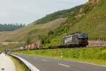 193 318  backbone  DB Vectron mit KLV am Bopparder Hamm, am 21.05.2023.