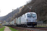 ELL 193 011 mit WECO 1193 900 bei Stolzenfels/Koblenz auf der linken Rheinseite 14.3.2024