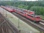 Abstellgruppe von vielen 145,151,155,152 und 189ern. Maschen Rbf 20.05.2007