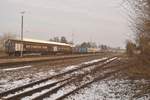 Im Bahnhof Rheindahlen stehen am Samstag den 3.3.2018 jede Menge Schutzwagen abgestellt.