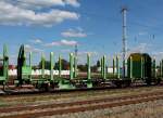 Flachwagen für den Holztransport der Bauart Laaps 565 (27 80 4309 156-2 D-VTGD) in Oranienburg am 25.08.2013. 