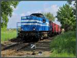 Anlässlich des Familienfestes der Magdeburger Eisenbahnfreunde wurden am 10.05.2014 auch Fahrten auf der Hafenbahn angeboten.