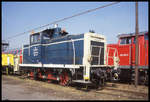 Fahrzeugausstellung am 5.9.2004 im Güterbahnhof Osnabrück mit der Hafenbahnlok Nr. 6 der Stadtwerke Osnabrück.