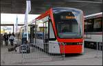 Tw 212 ist eine fnfteilige Tram von Stadler des Typs Variobahn fr Bergen, Norwegen (INNOTRANS 2010, gesehen Berlin 21.09.2010)