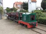 Diese kleine Feldbahn steht am Bahnhof in Kühlungsborn West.Aufnahme am 31.August 2014.