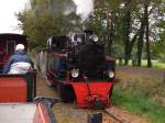 Die einzige Frau unter den Lokomotiven in Mhlenstroth, Lok Franceska S., steht mit einem Postzug im Bahnof Postdamm. Aufgenommen am 30.09.2007.