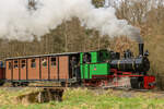 Fahrtag in der Feld- und Grubenbahnmuseum Fortuna (FGF) in Solms-Oberbiel 17.3.23. Dampflok Nr.1 (Henschel Preller).