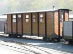 FGF - Personenwagen 102 im Depotareal der Feld und Grubenbahn Fortuna in Oberbiel-Sloms am 01.05.2008