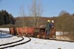 Arbeitseinsatz des Original-Fortuna-Grubenzuges am 11.02.2012  --  An diesem Tag gab es beim FGF einen echten Arbeitseinsatz des Grubenzuges, der genau so bei der Grube Fortuna bis zu ihrer Schlieung