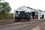 Feldbahnmuseum Frankfurt am Main Dn2t Borsig Brigadelok am 02.09.18 im Rebstockgelände Frankfurt am Main beim Rangieren im Betriebsgelände 