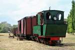 FFM Feldbahnfest  Von der Landwirtschaft zur Kleinbahn  - 04.06.2011 --  Nachgestellte Beladeszene mit dem Kleinbahn-Gterzug und der FFM Lok 13  Mallet  (O&K 3902/1909) -- Weitere Fotos vom FFM